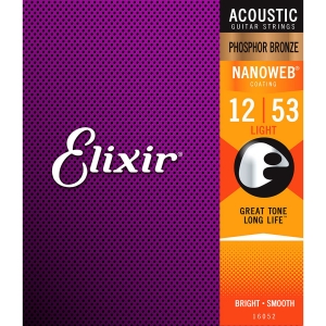 Acoustic Guitar Strings Elixir Nanoweb 12-53 Phosphor Bronze 16052