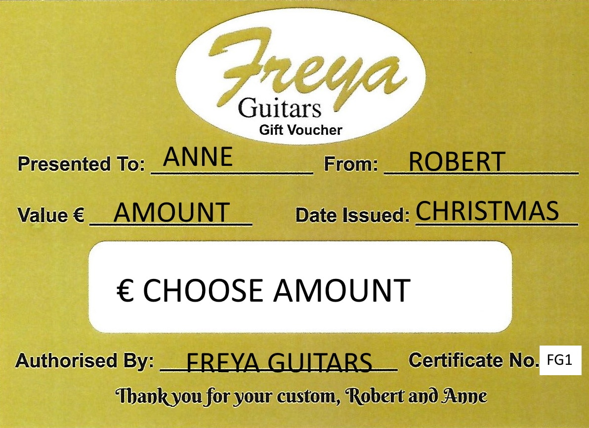 Freya Guitars Christmas Gift Vouchers are the perfect choice for Christmas 2024